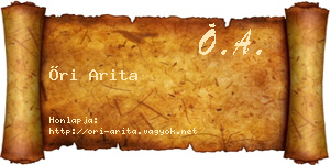 Őri Arita névjegykártya